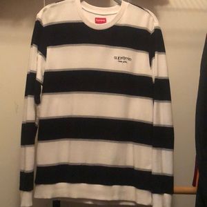 Supreme Striped Twill Crewneck FW/16